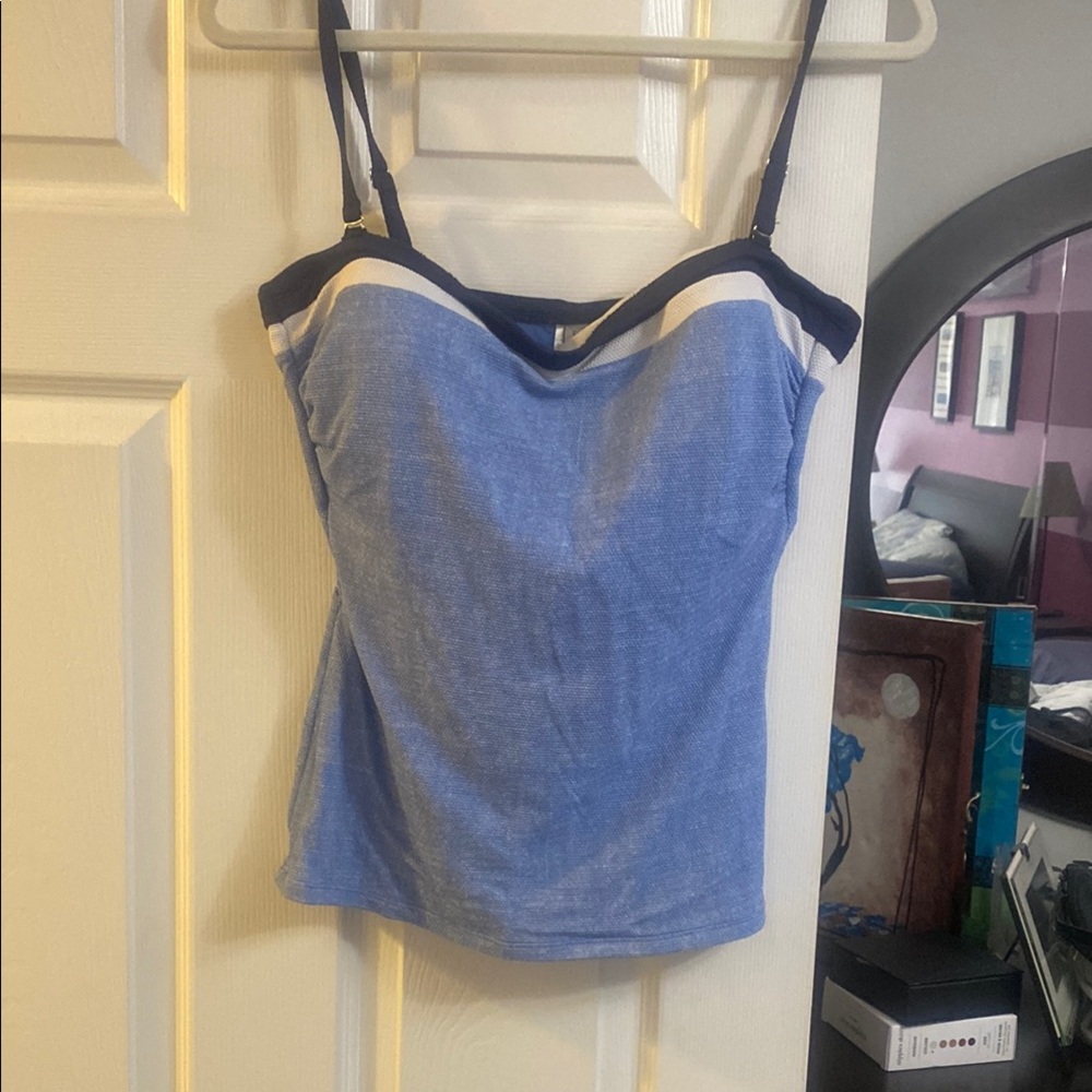 Blue and White Tommy Bahama Two Piece Bathing Suit